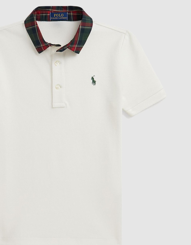 Polo Ralph Lauren - Plaid-Collar Cotton Mesh Polo Shirt - ICONIC EXCLUSIVE - Kids