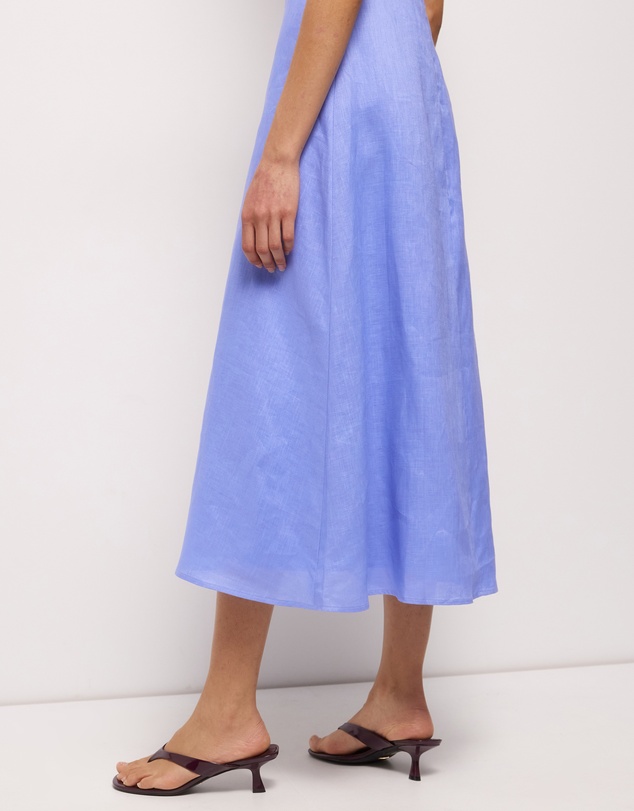 AERE - Maris Pintuck Strapless Linen Midi Dress