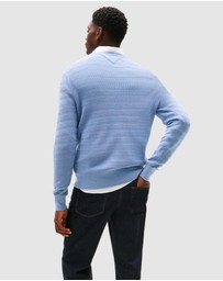 Tommy Hilfiger - Textured Stripe Crew Neck Jumper