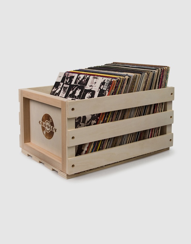 Crosley - Crosley 5 In 1 Record Cleaning Set & Crosley Record Storage Crate Bundle