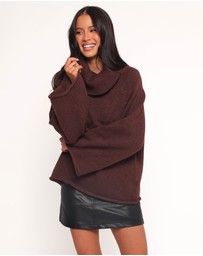 Petal & Pup - Bindy Cowlneck Knit Sweater - Brown