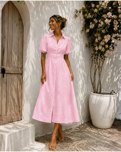 Esther & Co - Neriessa Dress - Bubblegum Pink