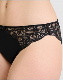Sans Complexe - Ariane Essential Ribbed Microfibre Bikini Brief With Lace