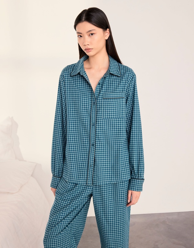 Chelsea Peers - Flannel Gingham Long Pyjama Set