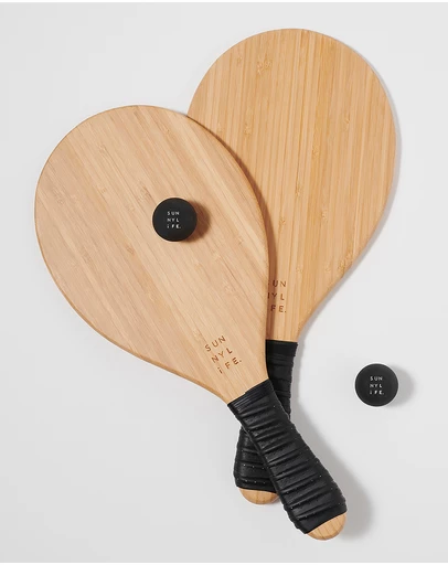 Sunnylife - Bamboo Paddles and Squash Balls