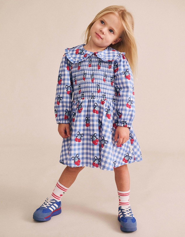 Huxbaby - Cherry Gingham Shirred Dress - Babies-Kids