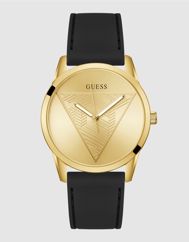 GUESS - Guess Clark Mens Black Gold Tone Multi-function Watch