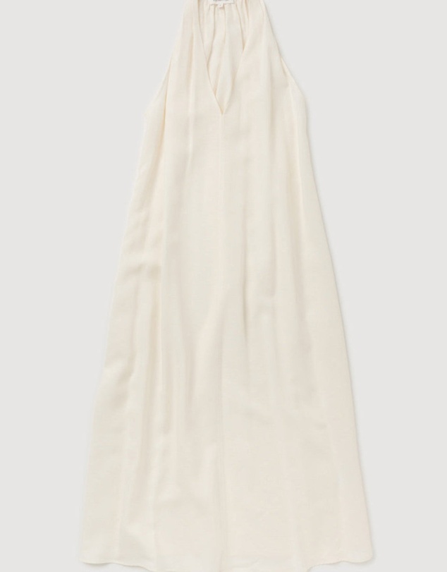Revibe - Repaired Assembly Label Linen Blend Halter Dress