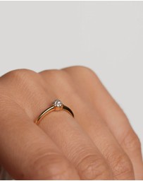 PDPAOLA - Diamonds and Gold Dona Solitary Ring