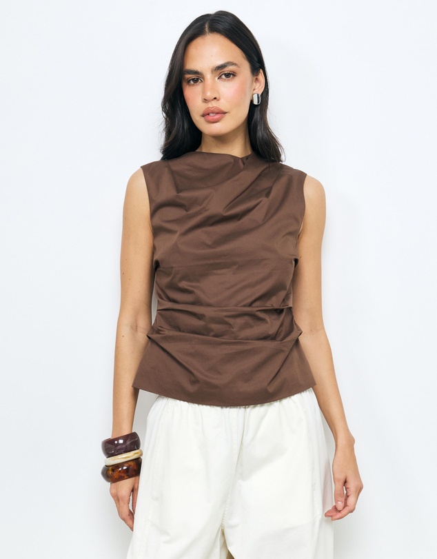 AERE - Ruched Organic Cotton Top