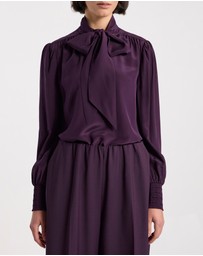 David Lawrence - Marlow Pussy Bow Silk Blouse