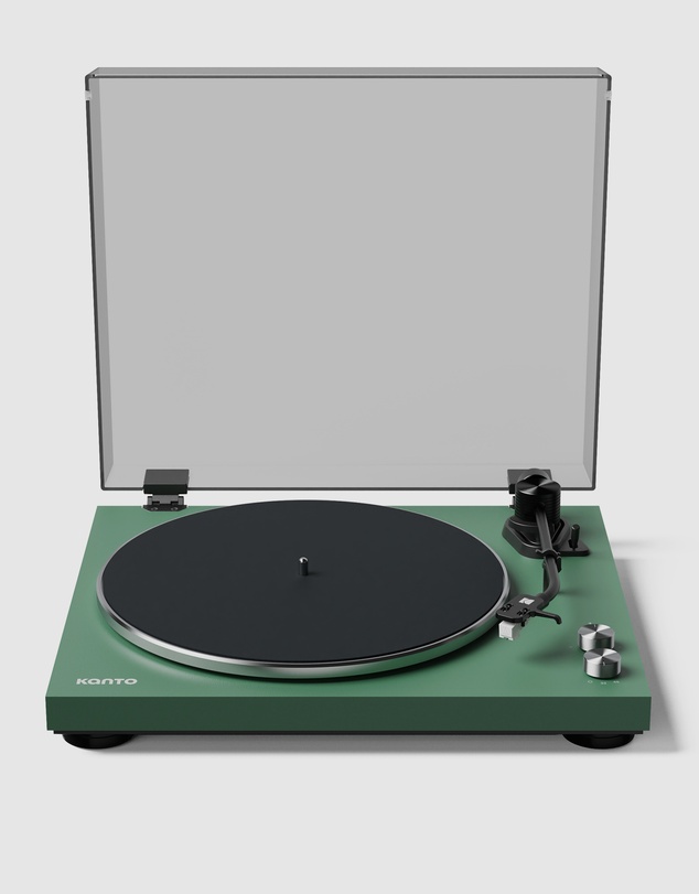 iWorld - Kanto OBI3 Turntable with Bluetooth 5.3, Preamp, and Pitch Control - Matte Green