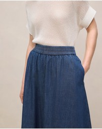 Trenery - Soft Denim Skirt in Mid Blue