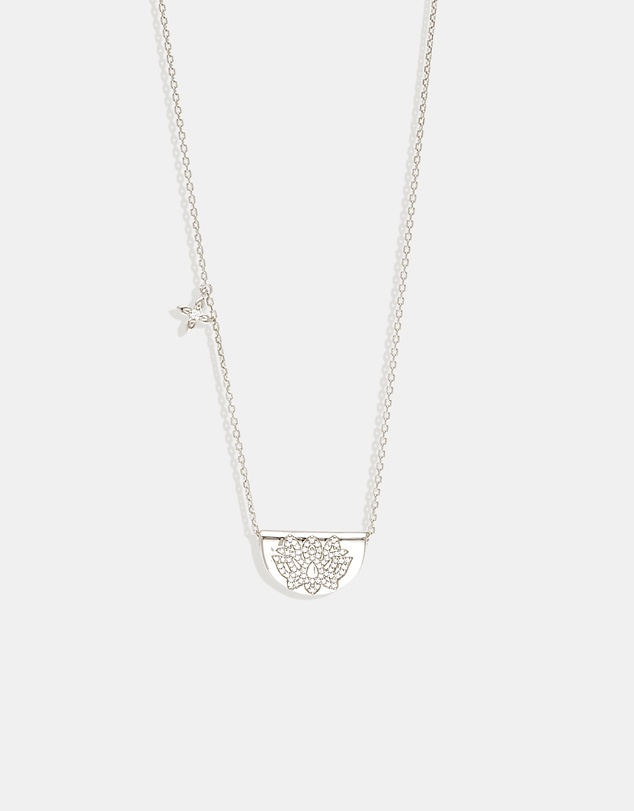 By Charlotte - Silver Live in Light Lotus Necklace