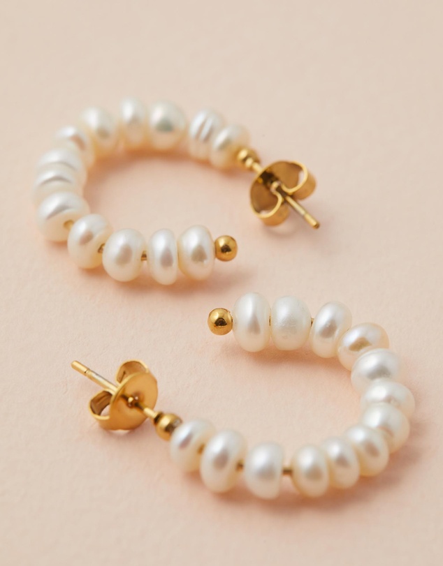 Moira Hughes - The White Label - The Wren Pearl Hoops