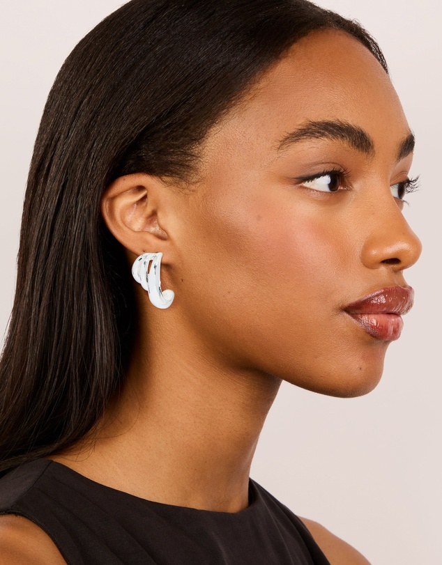 Lovisa - Silver Smooth Layered Half Hoop Earrings