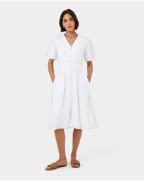 Forcast - Fernanda Linen Puff Sleeve Dress