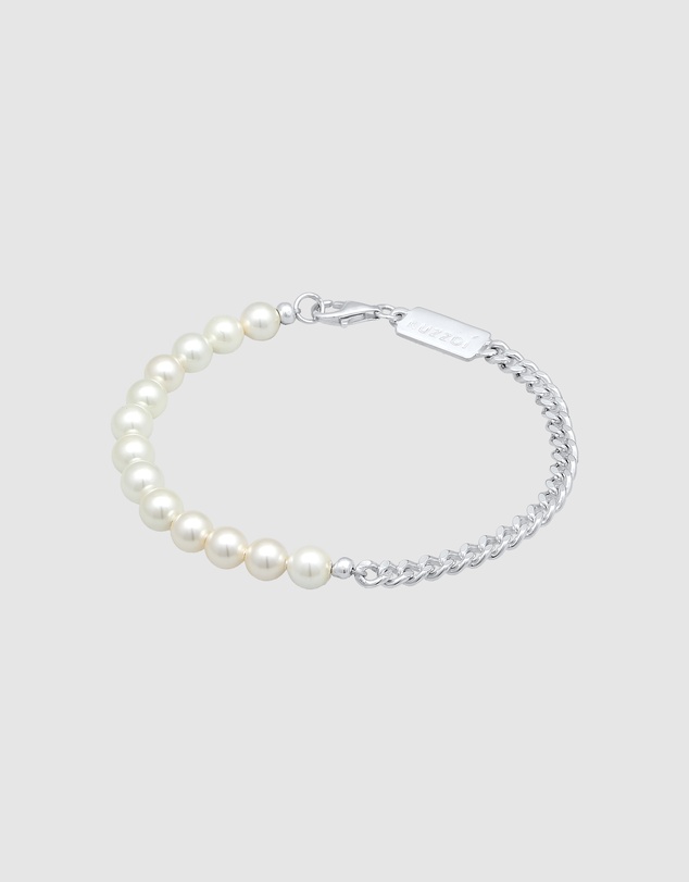 Kuzzoi - ICONIC EXCLUSIVE - Bracelet Men Trend Solid with shell core pearls in 925 sterling silver