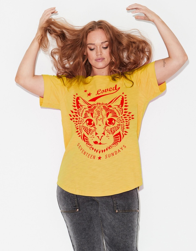 17 Sundays - Cat Tee - Mustard