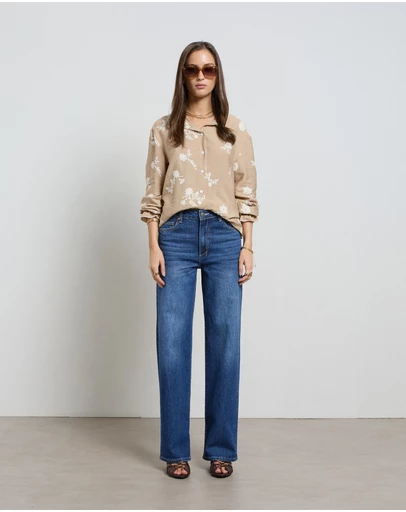 DRICOPER DENIM - Lina Mid Rise Pacific Straight Leg Jeans
