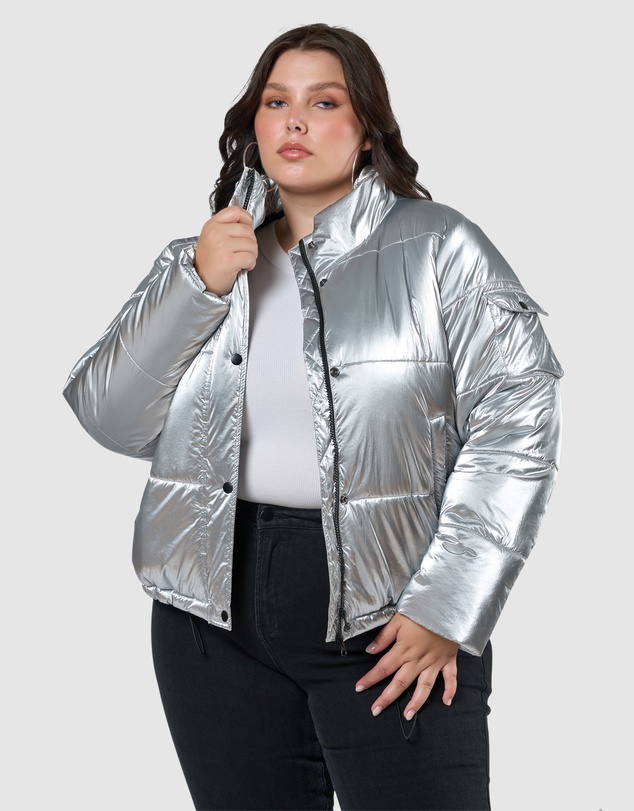 Sunday In The City - Superfly Silver Puffa Jacket