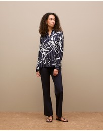 Trenery - Floral Stripe Twill Shirt in Night Sky