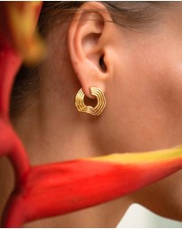 Ottoman Hands - Nara Wave GoldStud Earrings