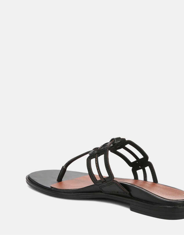 Vionic - Alvana Toe Post Sandal - Black Leather