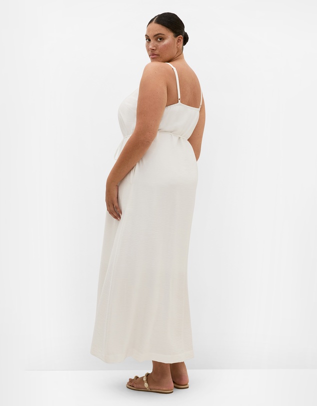City Chic - Plus size Strappy Bead Maxi Dress - ivory