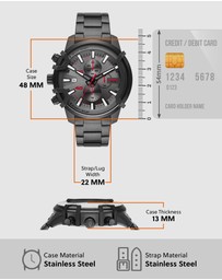 Diesel - Griffed Gun-Metal Chronograph Watch