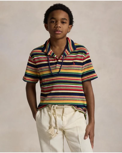 Polo Ralph Lauren - Striped Cotton Terry Polo Shirt - Teens