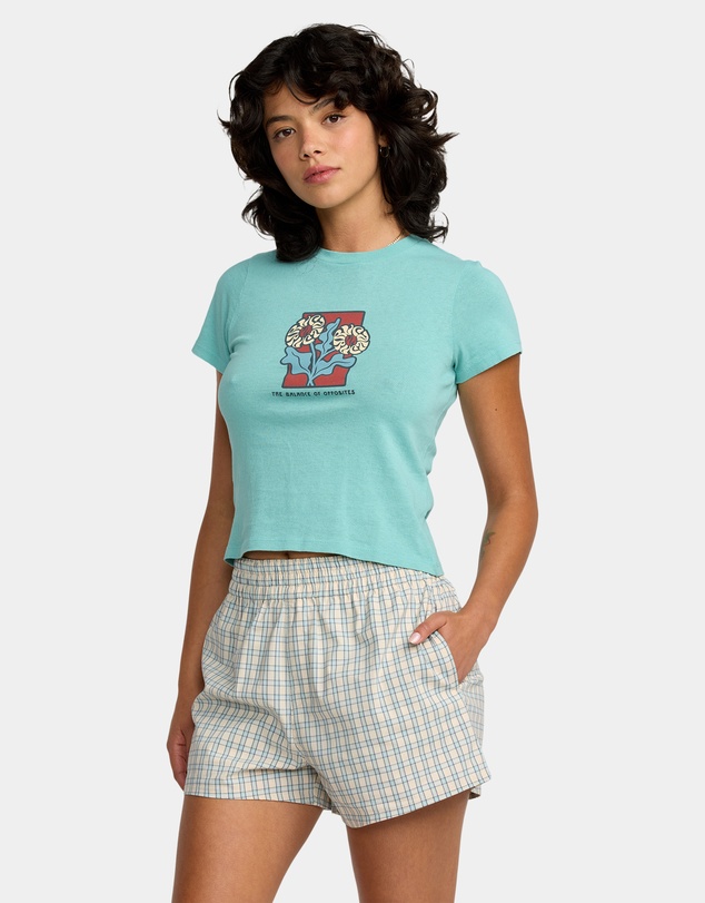RVCA - Womens Mikey Boxer Elastic Waist Shorts