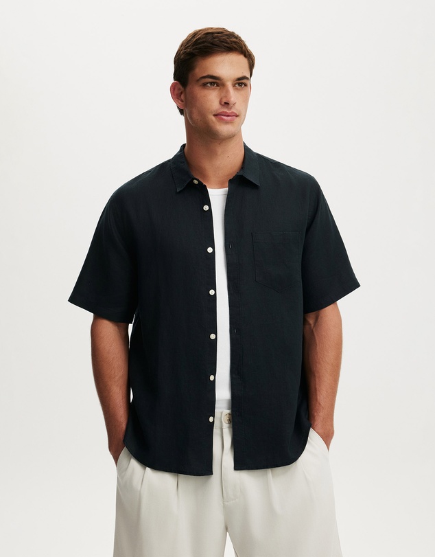 Cotton On - Relaxed Linen Short Sleeve Shirt