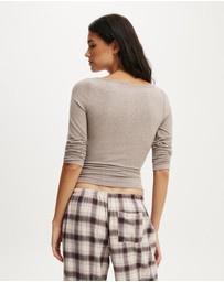 Cotton On Body - Super Soft Boat Neck Henley Long Sleeve