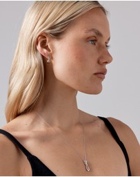 Michael Hill - Knot Half Hoop Stud Earrings in Sterling Silver