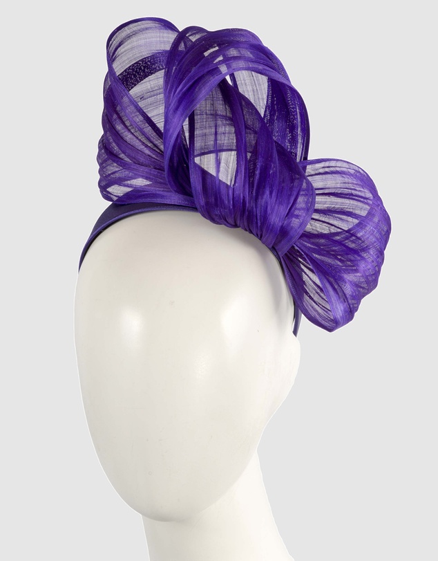 Fillies Collection - Bespoke Purple Bow Racing Fascinator