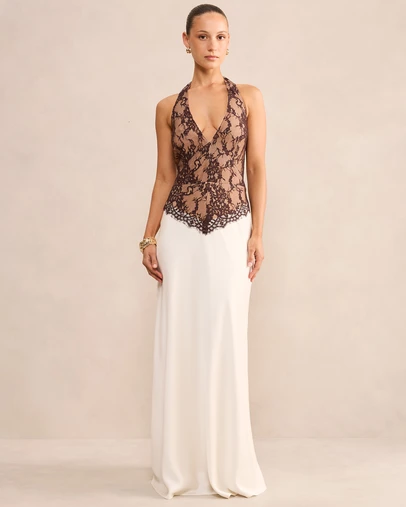 Forever New Petite - Mandi Petite Lace Halter Neck Dress