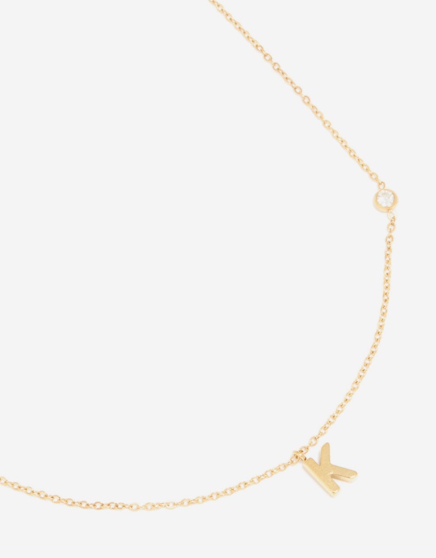 Lovisa - Waterproof Gold Plated Stainless Steel Letter K Dainty Pendant Necklace