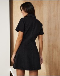 Atmos&Here - Ava Short Sleeve Denim Mini Dress