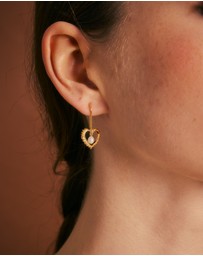 Karen Walker - Flaming Heart Pearl Drop Earrings