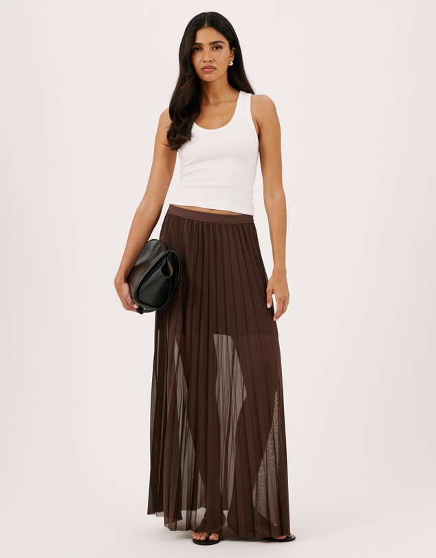 Atmos&Here - Bella Pleated Mesh Maxi Skirt