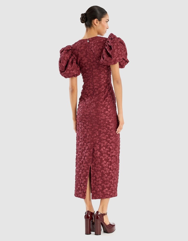 ROTATE - Jacquard Midi Puffy Dress