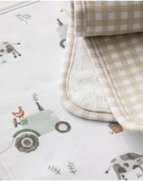 Living Textiles - 3 Pack Organic Wash Cloths - Tractor Ride