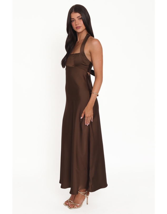 Petal & Pup - Nakita Halterneck Maxi Dress - Brown