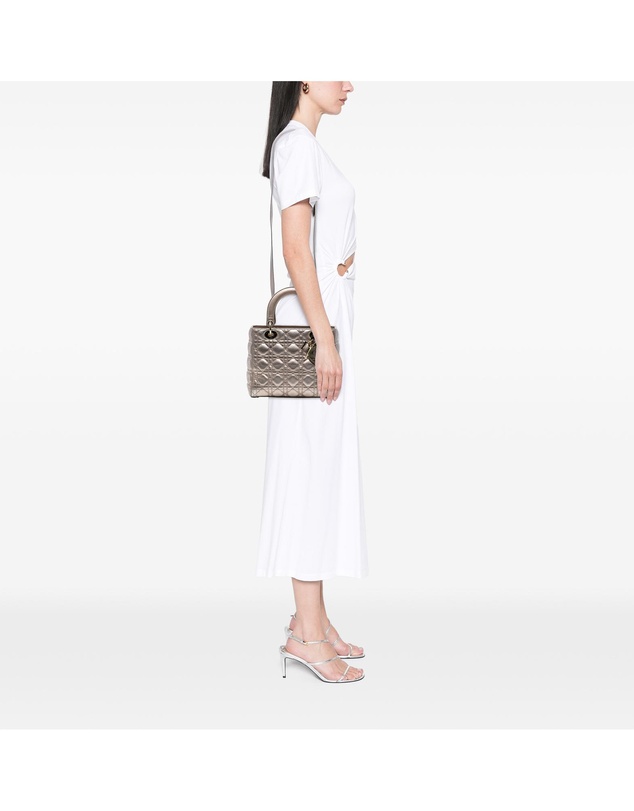 Pre-Loved by Azura Reborn - Pre-Loved Medium Metallic Lambskin Cannage Lady Dior