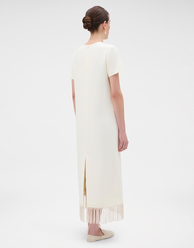 Oroton - Fringe Detail Crepe Dress