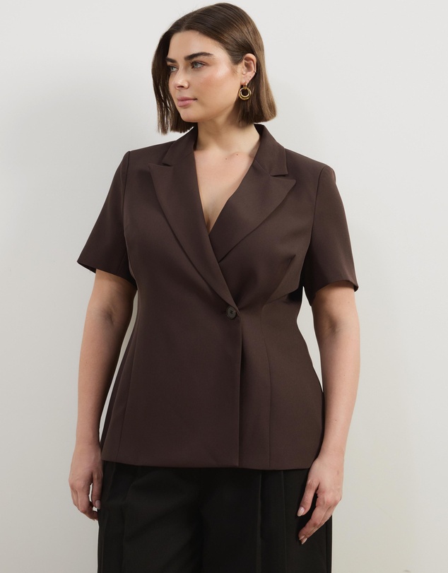Atmos&Here Curvy - Marlow Short Sleeve Blazer