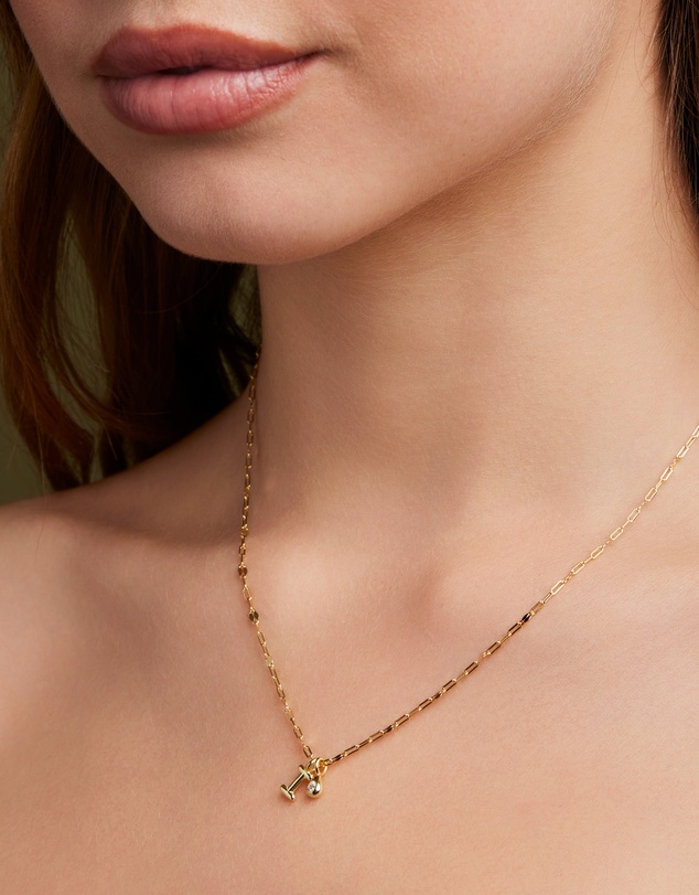 Zoe Olivia - 14K Gold Vermeil Imprint Initial I Cubic Zirconia Necklace