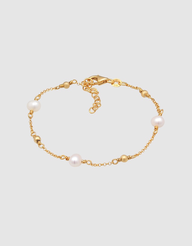 Elli Jewelry - Freshwater Pearl Bracelet in Gold-Plated 925 Silver