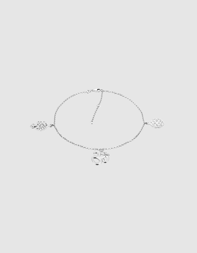 Elli Jewelry - Anklet Tree Of Life Om Flower Yoga Festival Boho 925 Sterling Silver